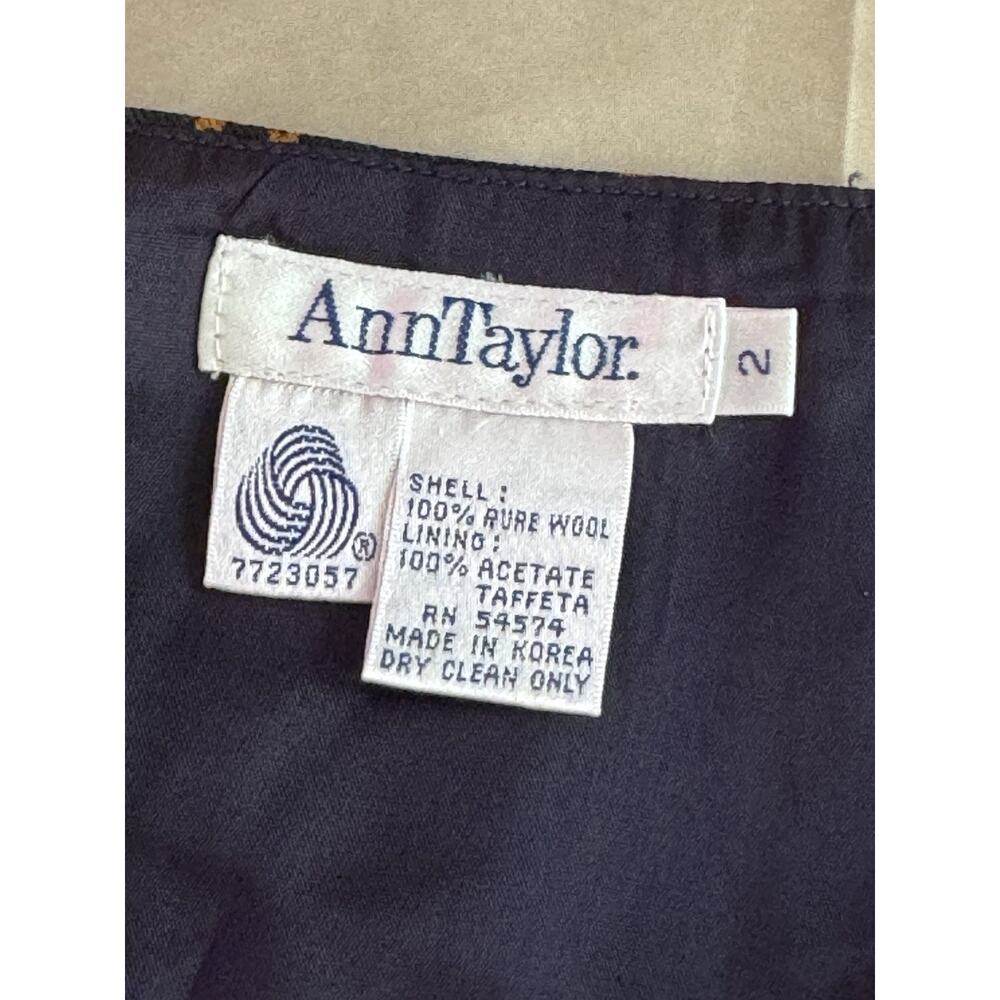 Ann Taylor Green Plaid 100% Wool Wrap Skirt 90s Vintage Prep Equestrian - Picture 5 of 12